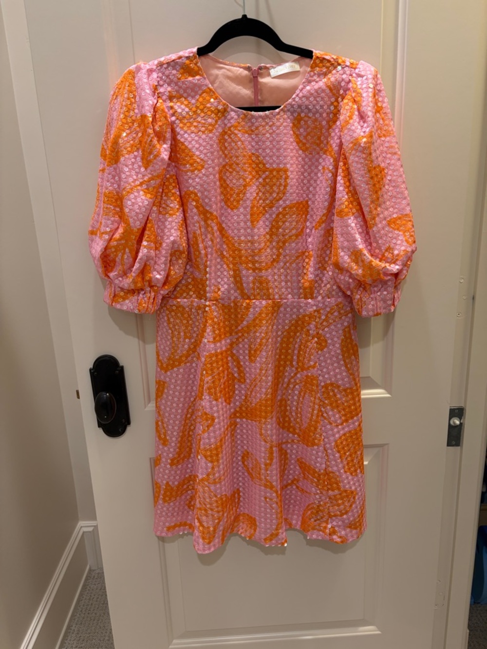 STINE GOYA Pink and Orange Floral-Pattern Mini Dress